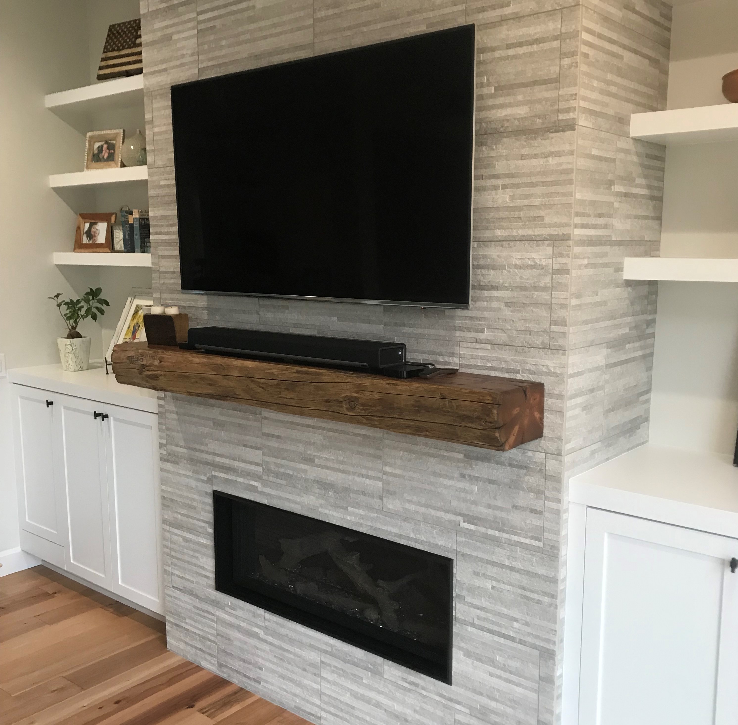 Reclaimed Timber Floating Mantle